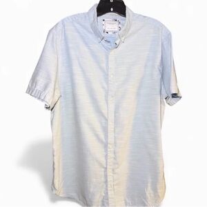 Denim & Flower Men’s Short Sleeve Button Down Shirt Light Blue XL